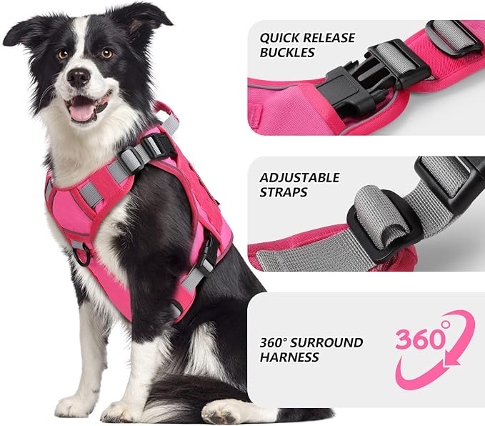 WINGOIN Tactical Dog Harness for Extra Large Dogs, Heavy Duty No Pull Dog - Image 2