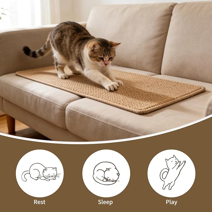 FHTONGE 39.4x15.8 Thickened Cat Wall Climbing Carpet - Image 7