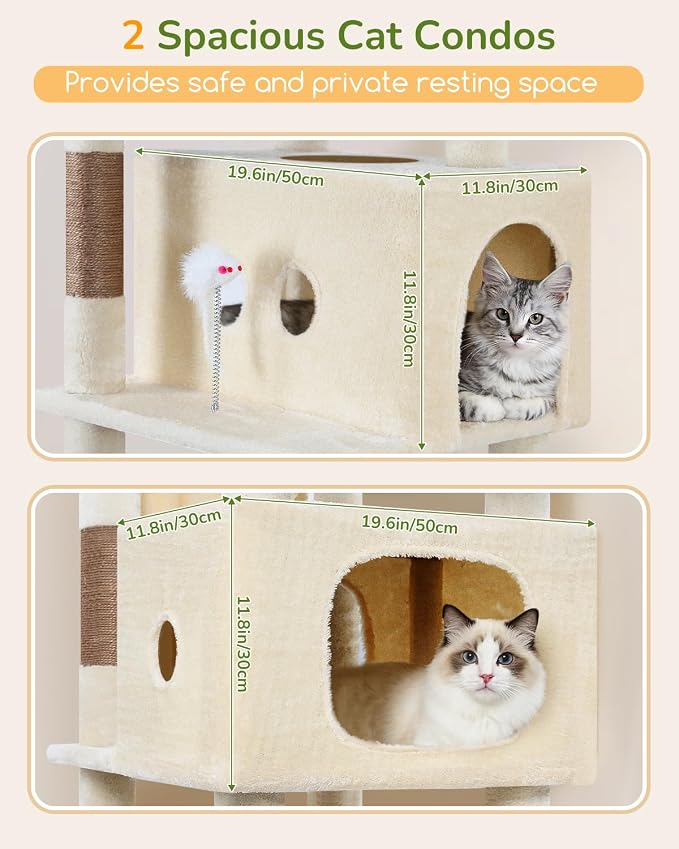 Globlazer Heavy Duty Cat Tree Tower 80in Tall Extra Large Cat Tree Tower - Image 3