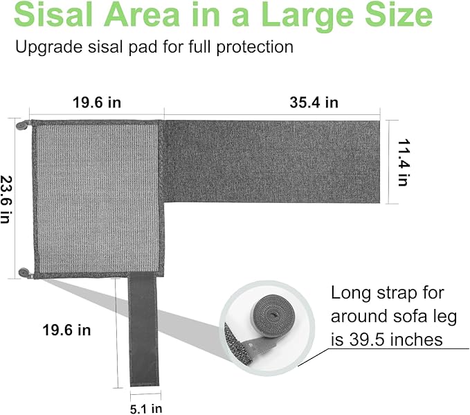 Cat Scratch Couch Protector, 23.6" L*19.6" W Scratching Furniture Protector Pad - Image 2