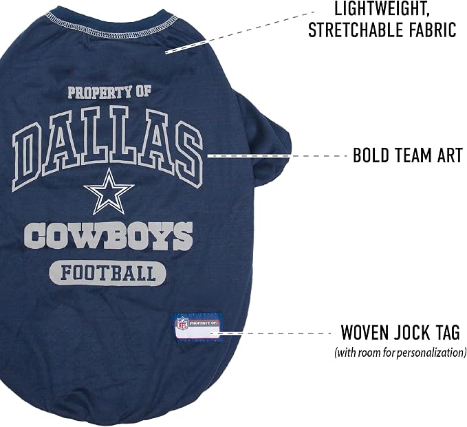 NFL Dallas Cowboys Dog T-Shirt for Pets, Size X-Small. Officially Licensed Pet - Image 4