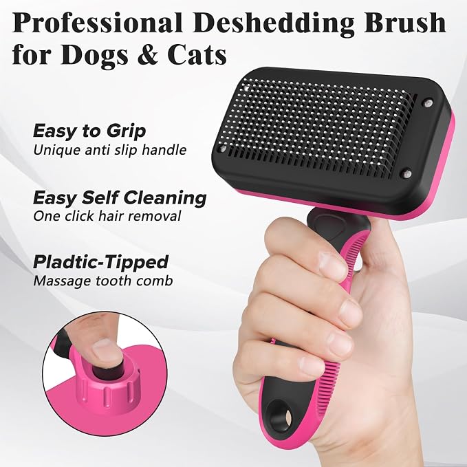 2PCS Self Cleaning Slicker Brush & Dog Comb - Image 3