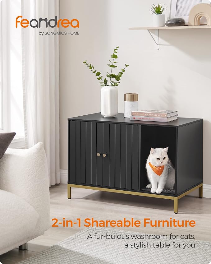 Feandrea Cat Litter Box Enclosure, Hidden Litter Box Furniture - Image 2