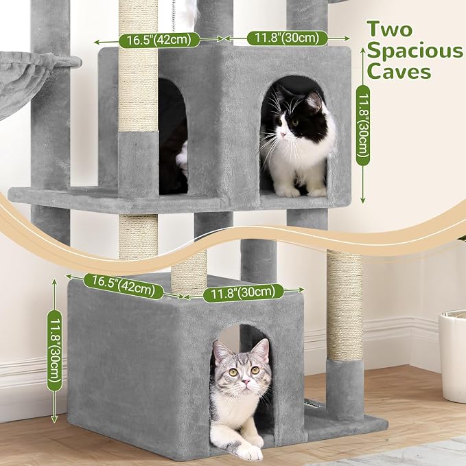 Globlazer Sturdy Cat Tree, 68-inch Large Cat Tower - Image 3