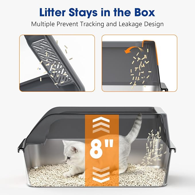 2 Pack Small Stainless Steel Litter Box - Image 4
