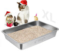 LIHONG Stainless Steel Cat Litter Box, Large Metal Litter Box by LIHONG