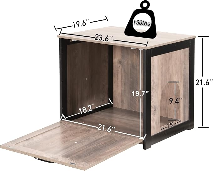 Dwanton Cat Litter Box Furniture Hidden, Cat Litter Box Enclosure, Reversible - Image 4