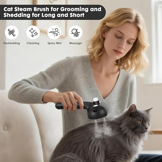 Cat Steam Brush for Grooming and Shedding for Long and Short Hair Pets - Image 2