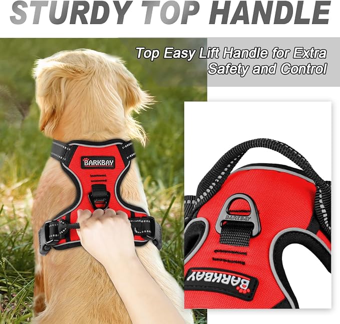 BARKBAY No Pull Dog Harness Front Clip Heavy Duty Reflective Easy Control Handle - Image 3