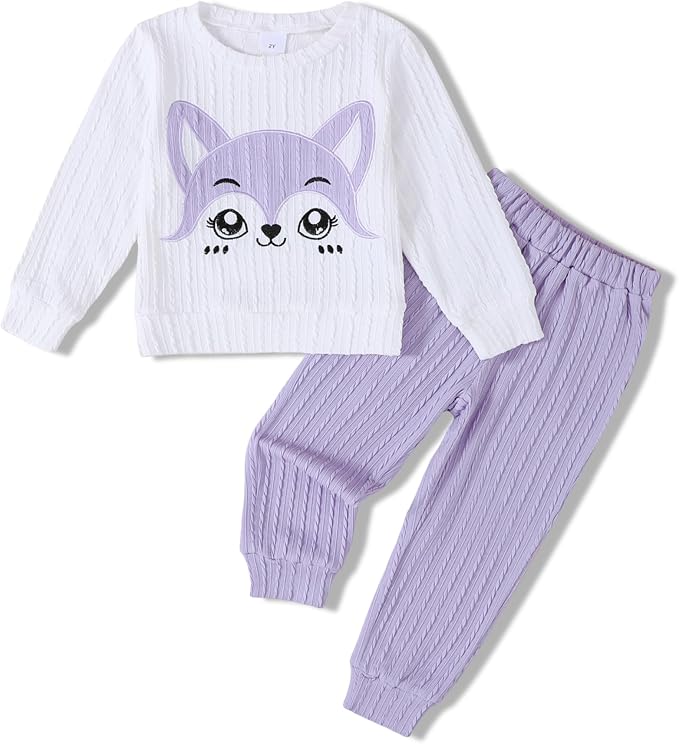 Jecson Toddler Girl Fall Clothes: Soft Outfits Set Embroidered Knit Top & by WarmthLoveinStitches