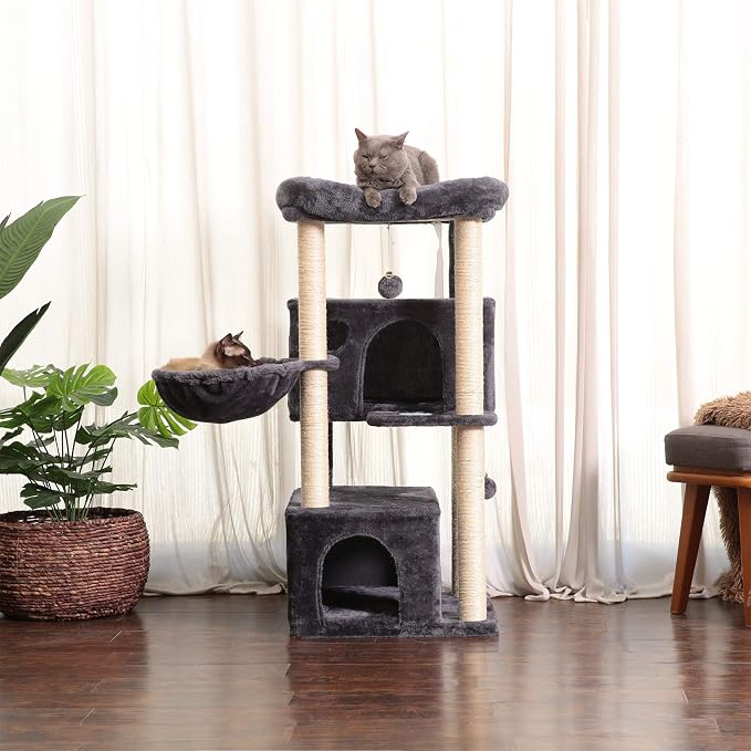 Hey-brother Cat Tree, 2 Plush Condos, Big Plush Perches MPJ011G - Image 6