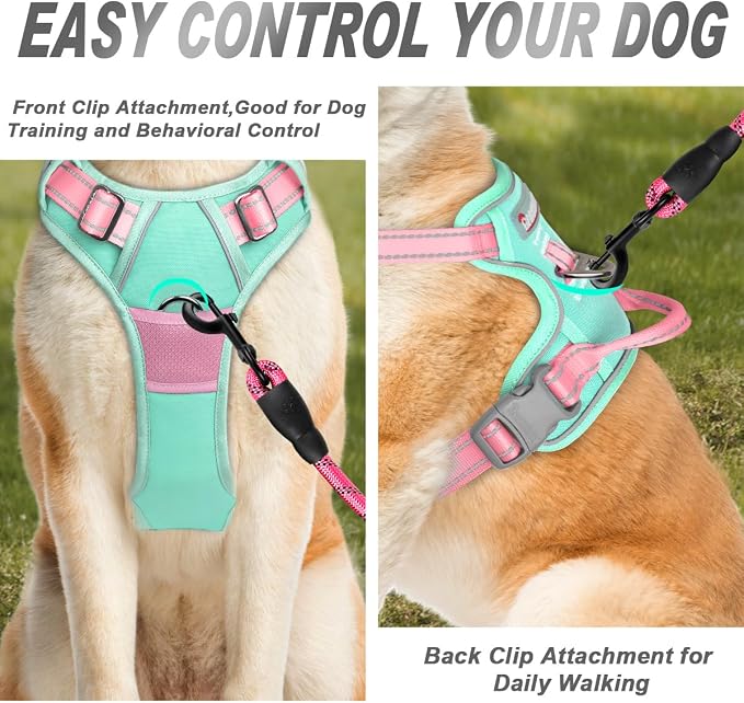 BARKBAY No Pull Dog Harness Front Clip Heavy Duty Reflective Easy Control Handle - Image 2