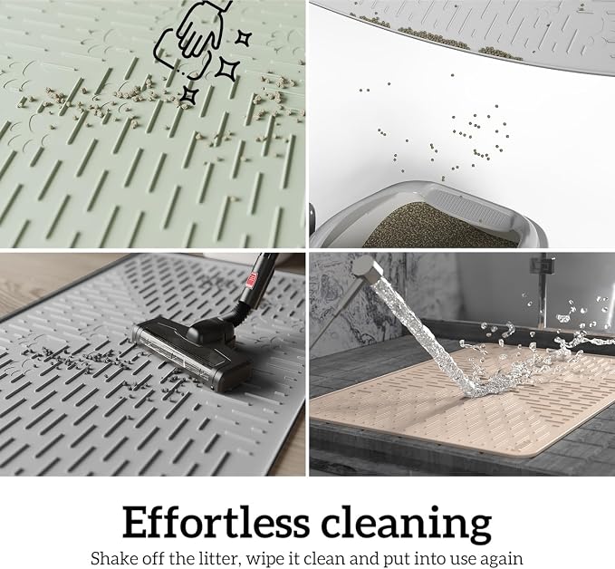 OHMO Cat Litter Mat Large Trapping Mat Premium Silicone Rubber 31.5x23.6 Ash - Image 8