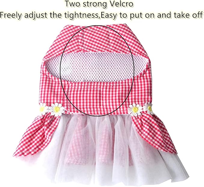 Small Dog Dress with Leash Set Adjustable Dog Harness Dress with D Ring - Image 5