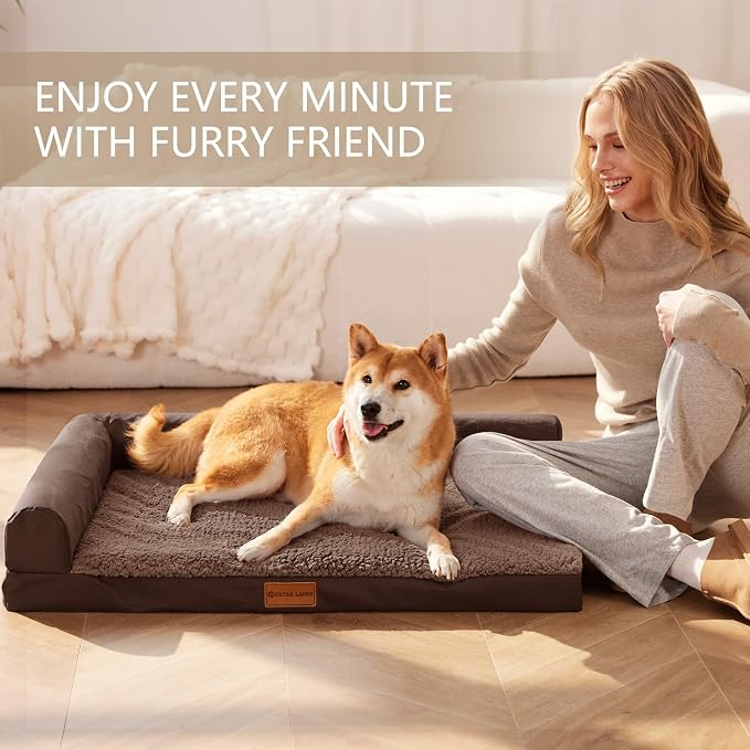 Patas Lague Orthopedic Dog Bed Large Sized Dog 36''X24'', Waterproof L Bolster - Image 2