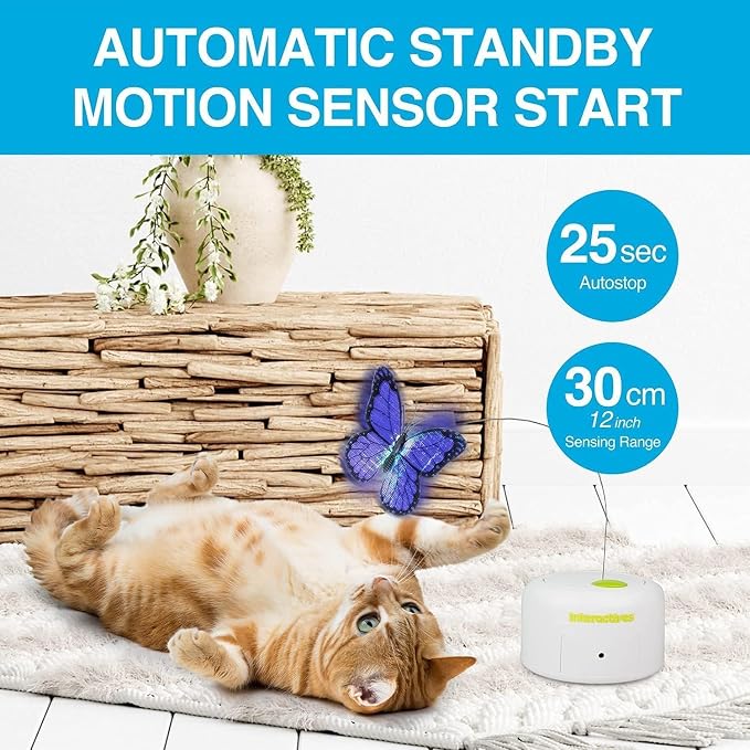ALL FOR PAWS Interactive Butterfly Cat Toy, Automatic Cat Butterfly Wand Toy - Image 6
