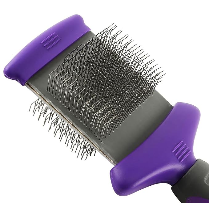 Hertzko Double Sided Flexible Slicker Brush Removes Loose Hair, and Knots - Image 2