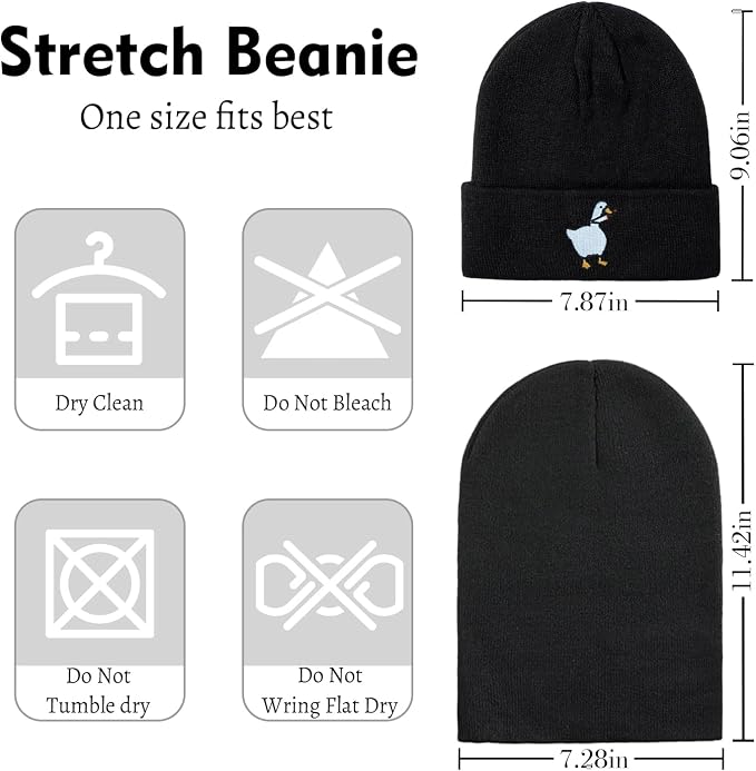 Funny Beanies Warm Knit Hats Fall Winter Black Hip Pop Knit Hat Cap - Image 6