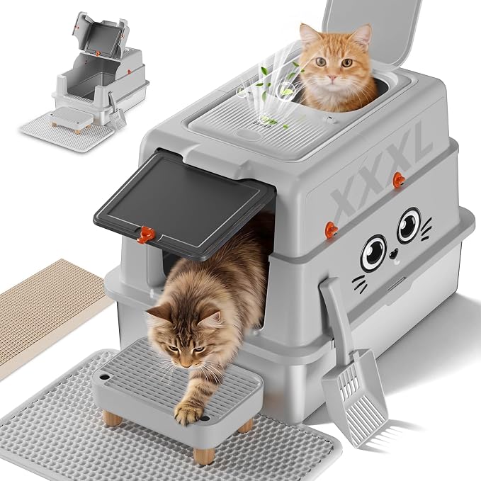 GTPLAYER XXXL Stainless Steel Cat Litter Box by GTPLAYER