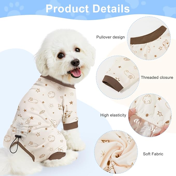Bienbee Dog Pajamas, 4 Pack Dog Recovery Suit Shedding Suit Cute Soft Puppy - Image 6