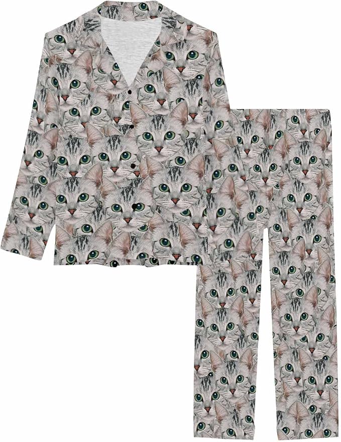 MyPupSocks Custom Face Pajamas for Women Set, Personalized Photo Long Sleepwear - Image 4