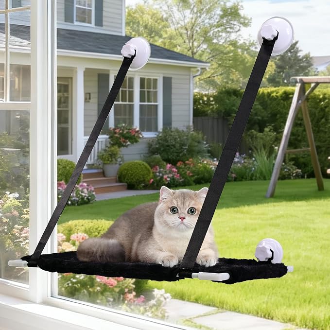 Cat Window Perch Indoor Easy to Assemble Hammock Bed Two Replaceable Cat Pads by Unknown