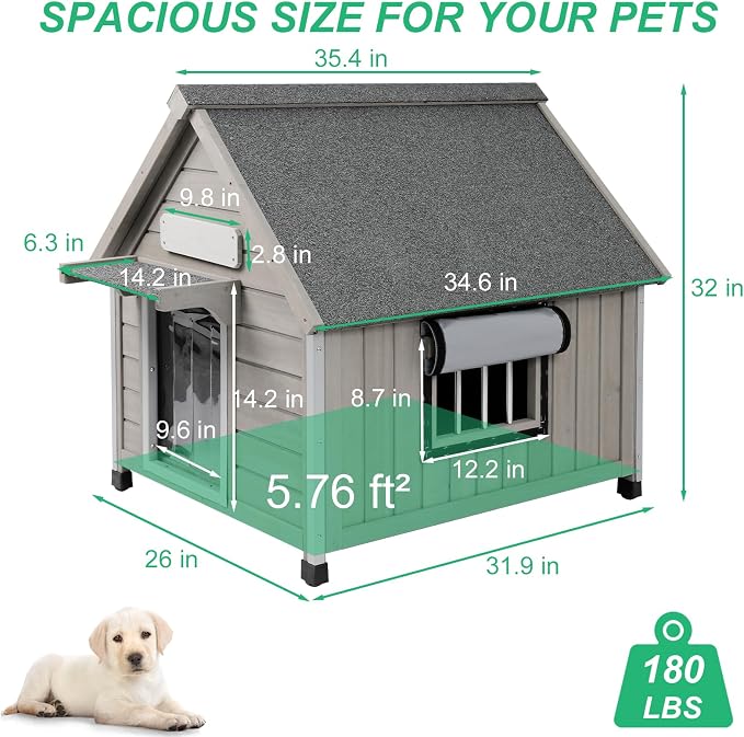 PetsCosset 26" L Outdoor Dog House - Image 5