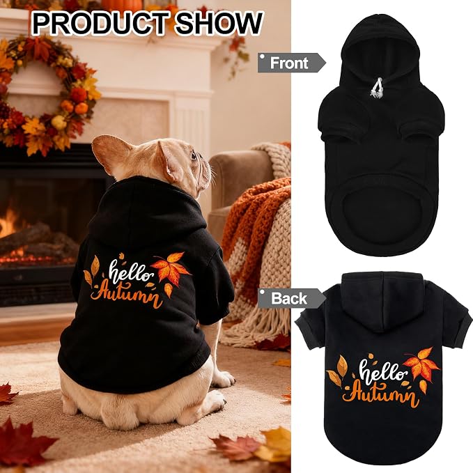 EXPAWLORER Fall Dog Hoodie-Soft and Warm Dog Sweaters, Pet Clothes Autumn - Image 4