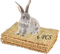 PINVNBY 6 Pack Rabbit Grass Mat, Bunny Natural Straw Woven Bed, Small Animal by PINVNBY