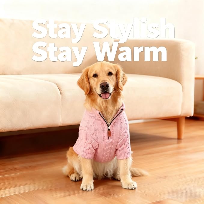 Small/Medium Dog Sweater, Warm Dog Winter Coat w/Sleeves, Comfortable High Neck - Image 2