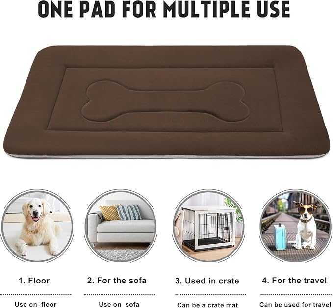 JoicyCo Extra Large Dog Bed Soft Dog Crate Pad Mat, 48 in Non-Slip Bottom - Image 4