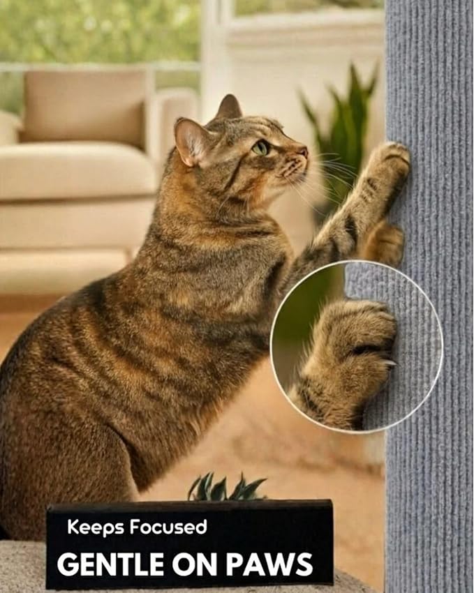 Trimmable Self-Adhesive Cat Scratch Mat, DIY Climb Scratcher - Image 3