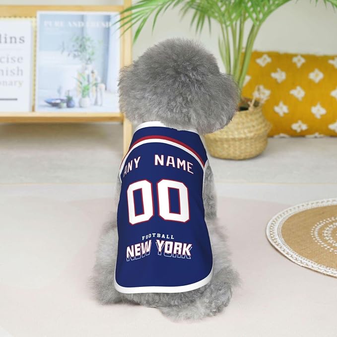New York Custom Pet Jersey Dog Clothes Jersey Various Sizes Customized Any Name - Image 5