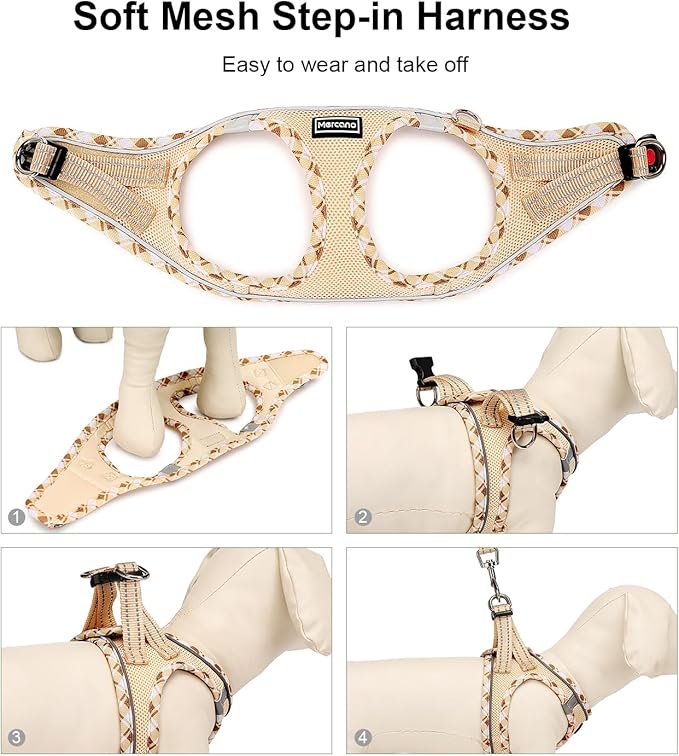 Mercano Soft Mesh Dog Harness and Leash Set, No-Chock Step-in Reflective - Image 5