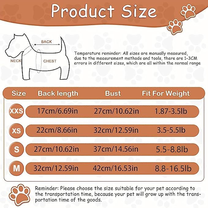 Sebaoyu Dog Pajamas for Small Dogs Plaid Turtleneck Fleece Sweater, Winter Cute - Image 6