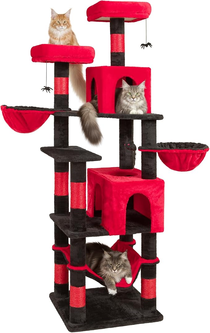 AMHANCIBLE Gothic Cat Tree, 70 Inch Tall Cat Tower - Image 8