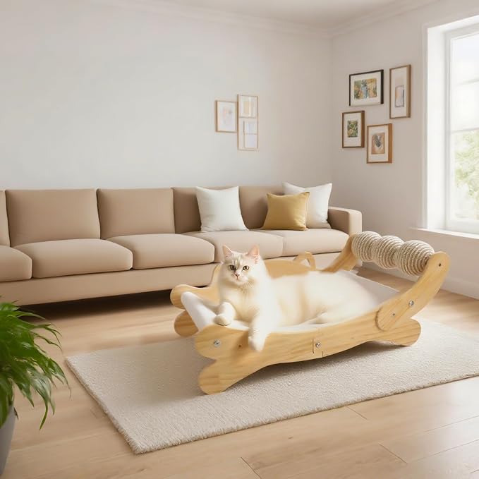 3-in-1 Cat Scratcher Bed for Indoor Cats Sisal Scratcher & Hammock Lounge - Image 9