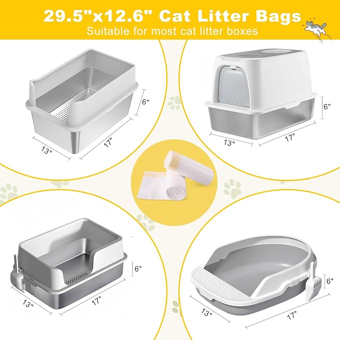 Litter Box Liners 20 Count, 29.5" x 12.6" Medium 3MIL Thicken Cat Litter Bags - Image 7