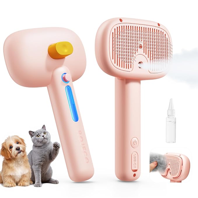 ROJECO 3-in-1 Pet Steam Brush for Cats&Dogs by ROJECO