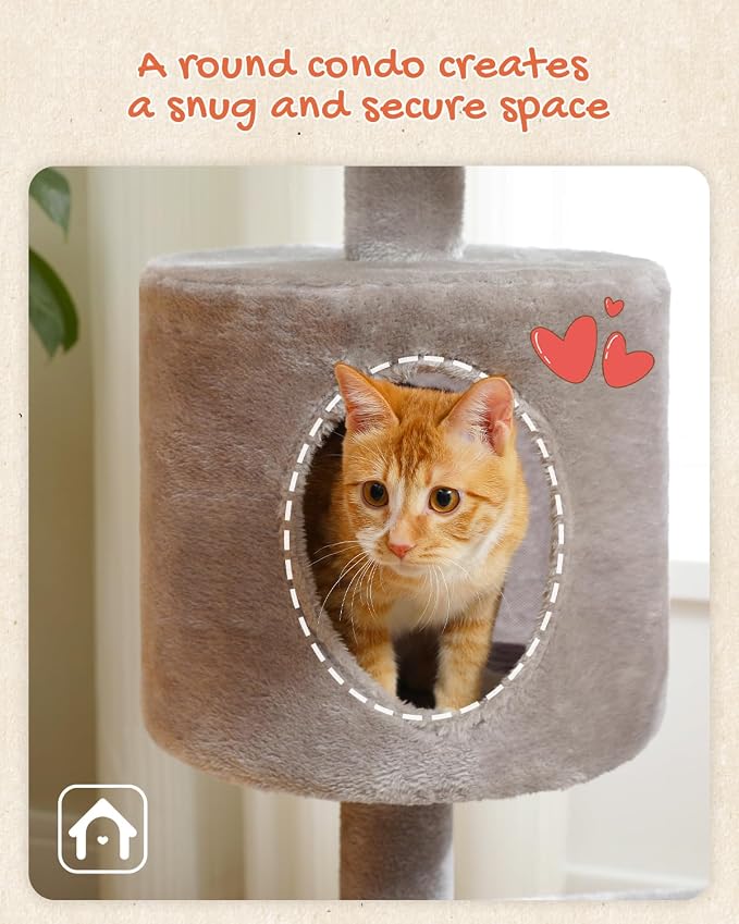 Multi-Level Cat Tree Tower for Indoor Cats, 51.2” Tall Cat Condo - Image 6