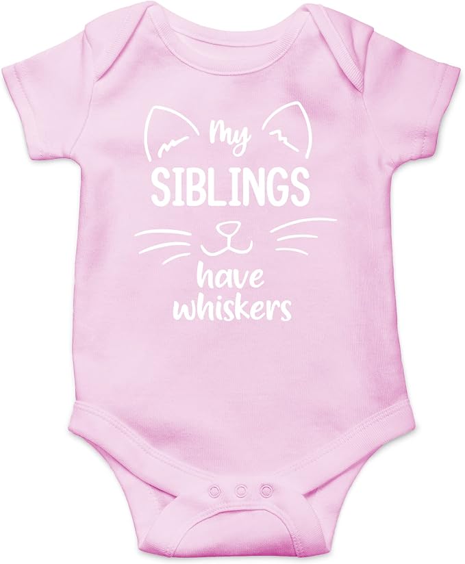 AW Fashions My Siblings Have Whiskers Baby Bodysuit Funny Cute Infant Outfit by AWFashions