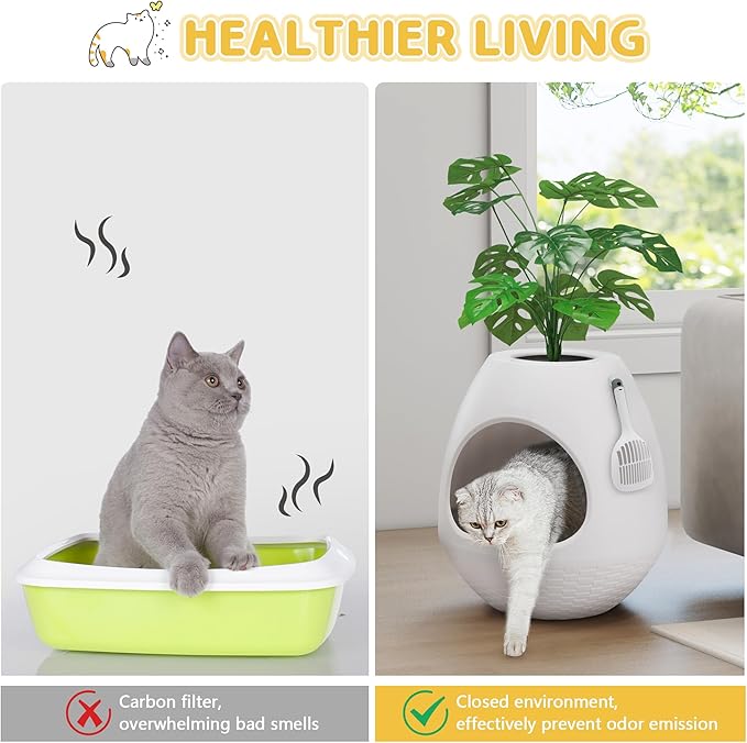 Eggloa6 Plant Litter Box, Hidden Cat Litter Box - Image 3