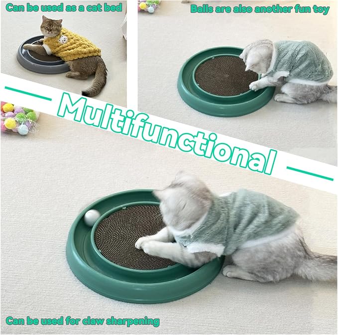 Interactive Cat Ball Track Toy for Indoor Cats, Cat Scratching Board & Exercise - Image 6