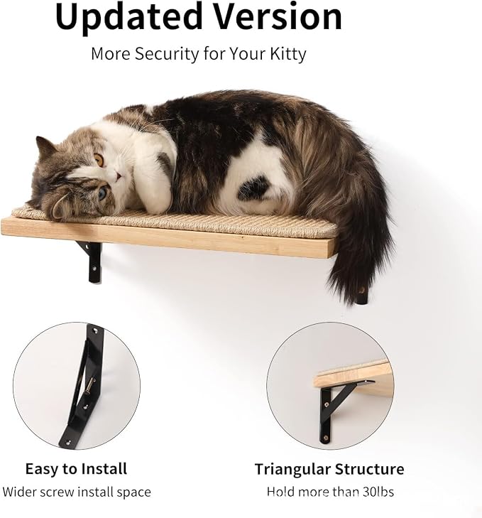 2 Pieces Cat Hammock Wall Mounted Floating Wall Shelf - Image 5