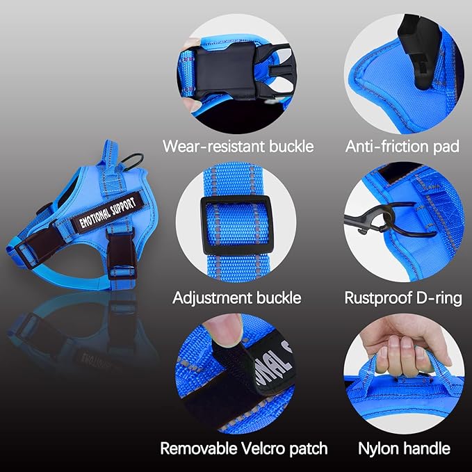 voopet Service Dog Harness, Emotional Support Pet Vest Harness, Reflective - Image 2