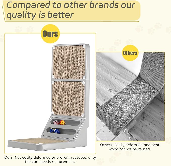 Cat Scratcher Cat Scratch Pad L Shape Wall Mounted Dual Use Kitten Bunifa - Image 6