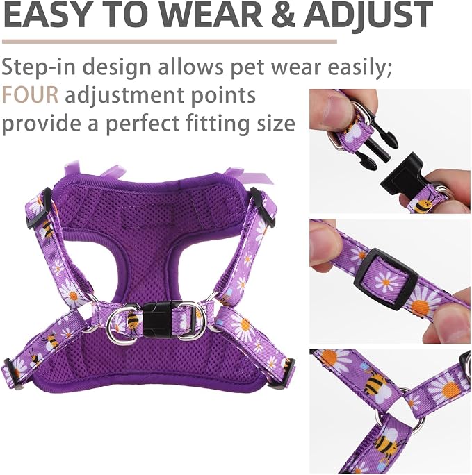 PUPTECK Dog Harness and Leash Set Small Sized, Step in No Pull Adjustable Puppy - Image 3