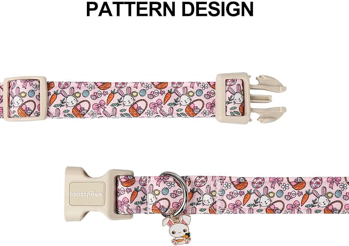 Lionet Paws Cute Pink Rabbit Eggs Dog Collar - Image 4