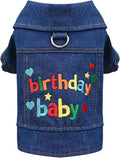 Dog Jean Jacket with D-Ring Blue Denim Coat Dogs Outfits by DOGGYZSTYLE