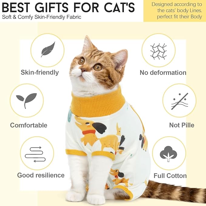 DENTRUN Cat Surgery Recovery Suit Female Male Soft Onesie, Kitten Surgical - Image 2
